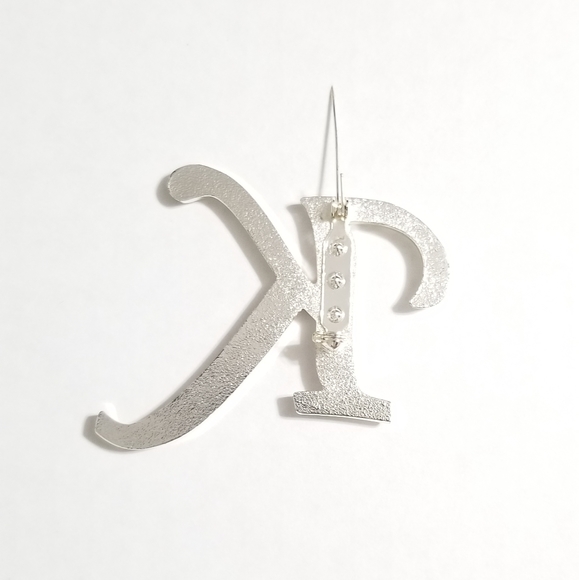 Letter K Rhinestone Brooch/Lapel Pin - Picture 9 of 15